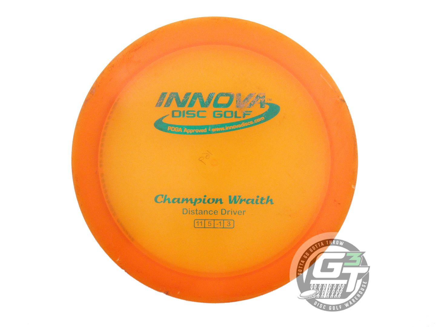 USED Innova Champion Wraith 169g Orange Green Foil Distance Driver Golf Disc