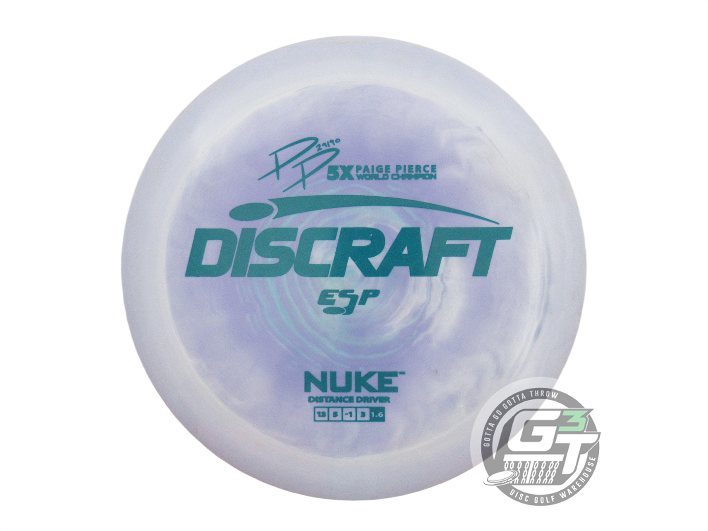 USED Discraft [PIERCE] ESP Nuke 176g Purple Green Stamp Distance Driver Disc