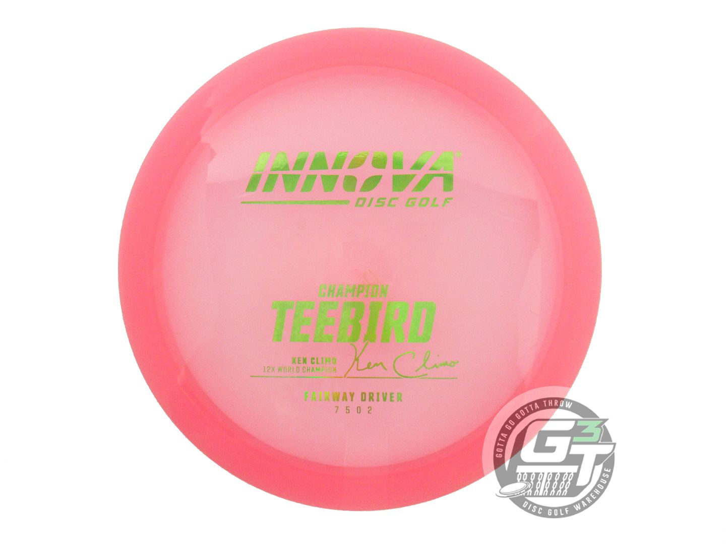 USED Innova Champion Teebird 175g Pink Lime Holo Foil Fairway Driver Golf Disc