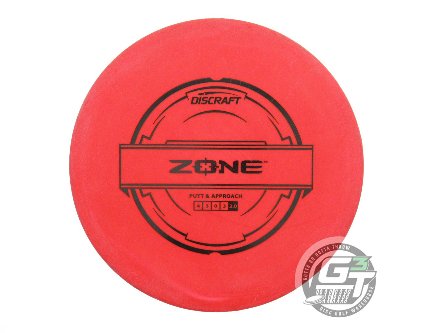 USED Discraft Putter Line Zone 174g Red Black Stamp Putter Golf Disc