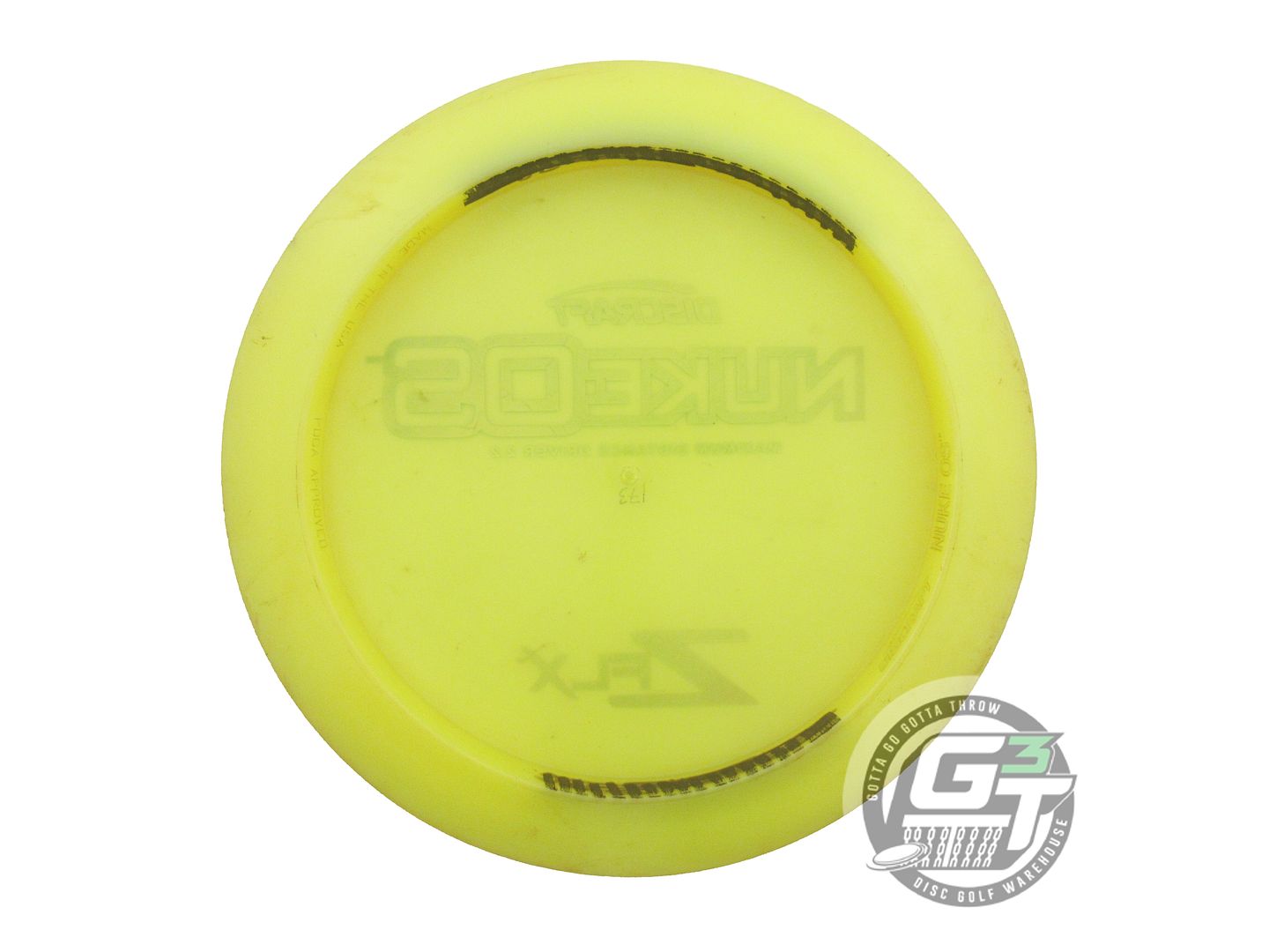 USED Discraft Z FLX Nuke OS 173g Yellow Green Cloud Foil Distance Driver Disc