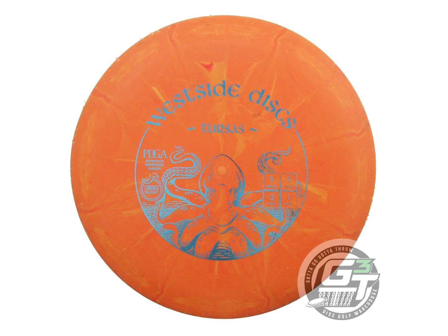USED Westside Discs Origio Burst Tursas 177g Orange Blue Foil Midrange Golf Disc