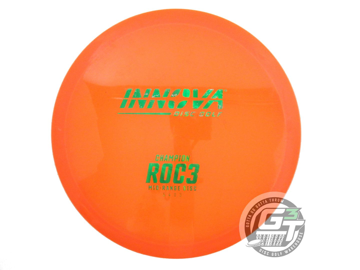 USED Innova Champion Roc3 177g Orange Green Prism Foil Midrange Golf Disc