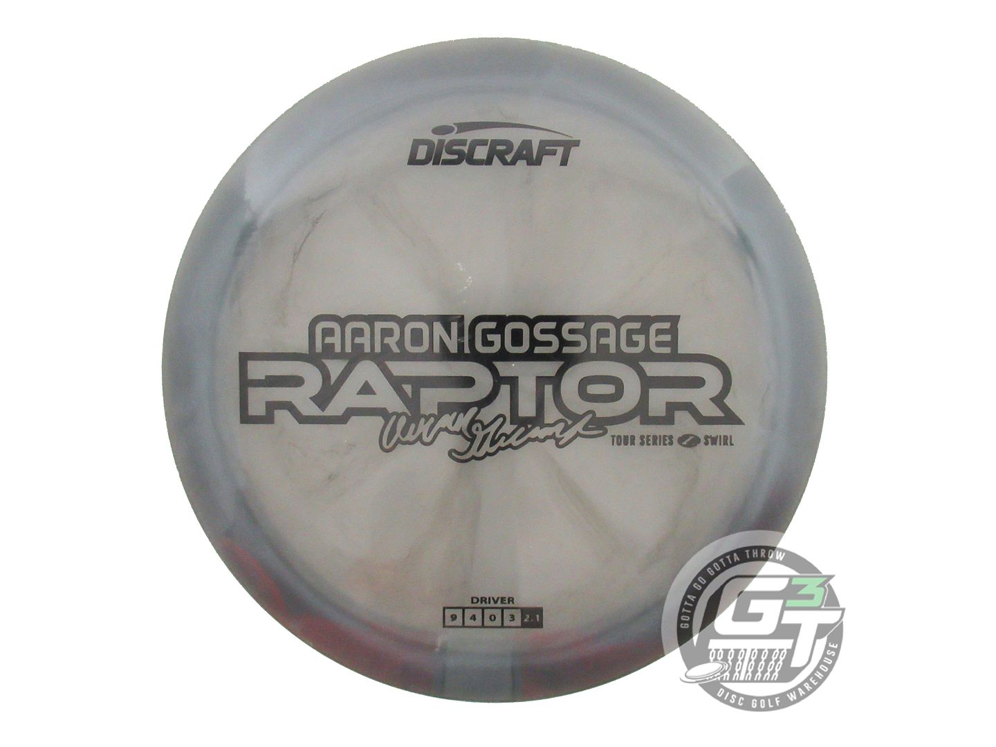 USED Discraft [GOSSAGE] Z Swirl Raptor 174g Gray Black Stamp Driver Disc