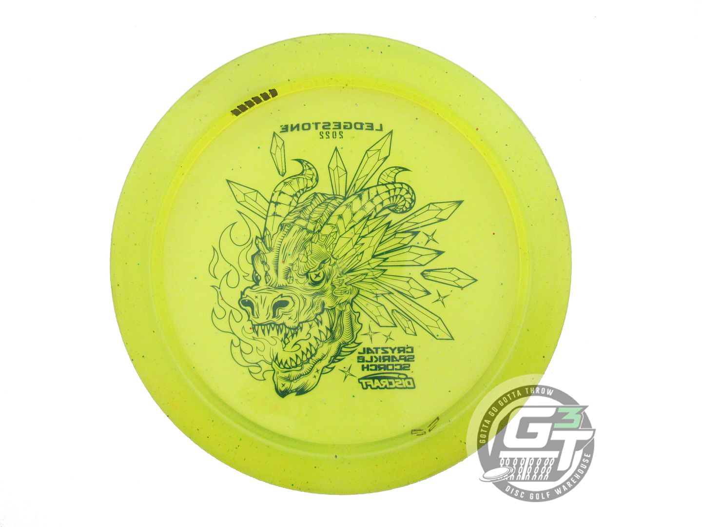USED Discraft [LEDGESTONE] CryZtal Sparkle Scorch 175g Yellow Driver Golf Disc