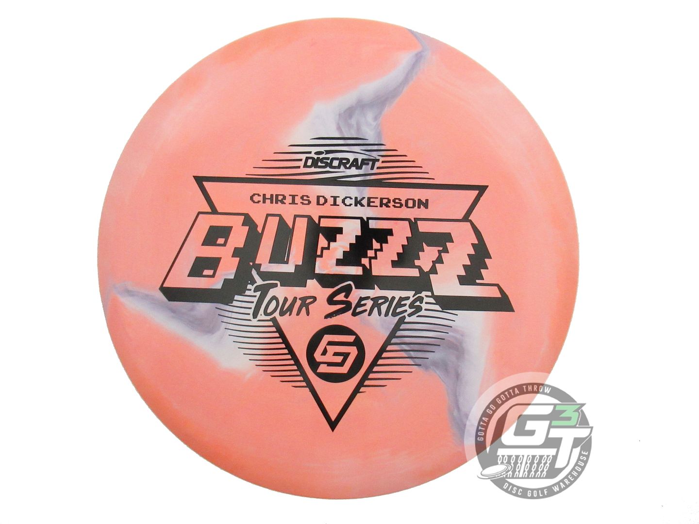 USED Discraft [DICKERSON] Swirl ESP Buzzz 177g Peach-Gray Midrange Golf Disc