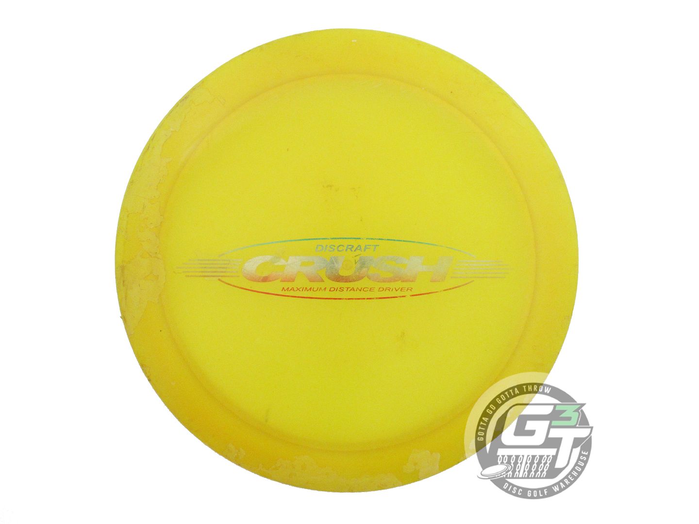 USED Discraft Elite Z Crush 172g Yellow Rainbow Foil Distance Driver Golf Disc