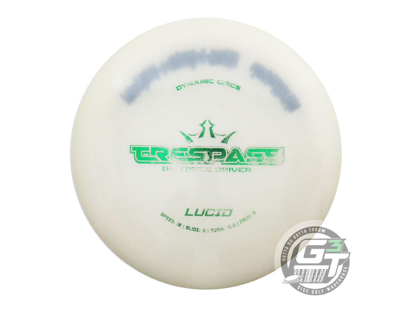 USED Dynamic Discs Lucid Trespass 173g White Green Foil Distance Driver Disc