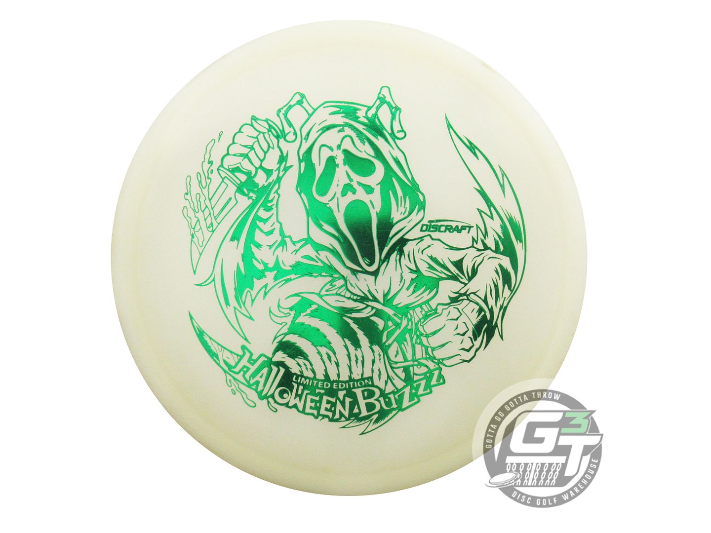 USED Discraft GHOST FACE Glo Z Buzzz 180g Green Foil Midrange Golf Disc