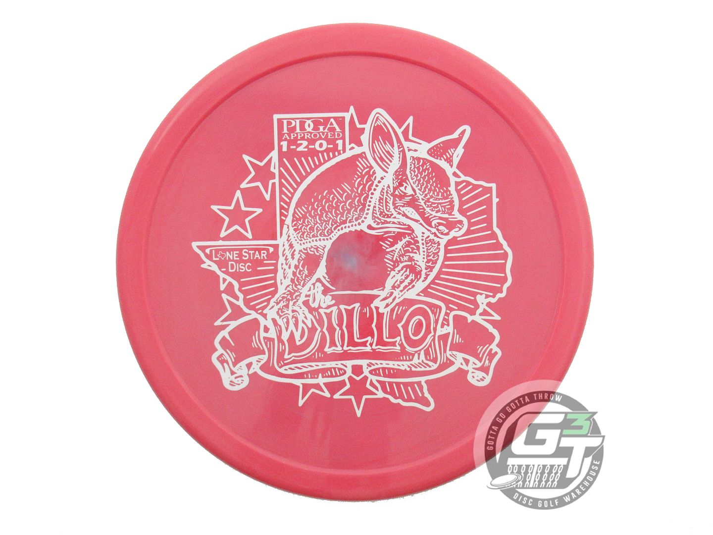 USED Lone Star Alpha Armadillo 176g Pink White Stamp Putter Golf Disc
