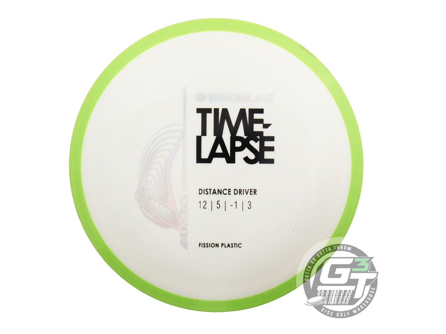 USED Axiom Discs [LIZOTTE] Fission Time Lapse 171g White Lime Rim Driver Disc