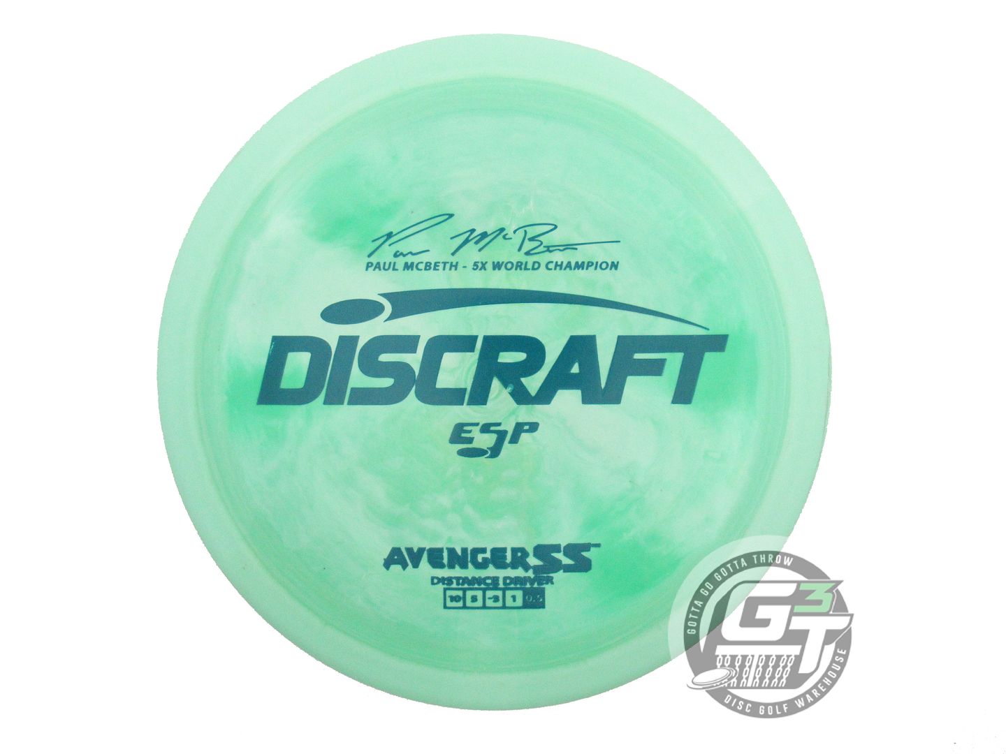 USED Discraft [McBETH] ESP Avenger SS 176g Lime Green Stamp Distance Driver Disc