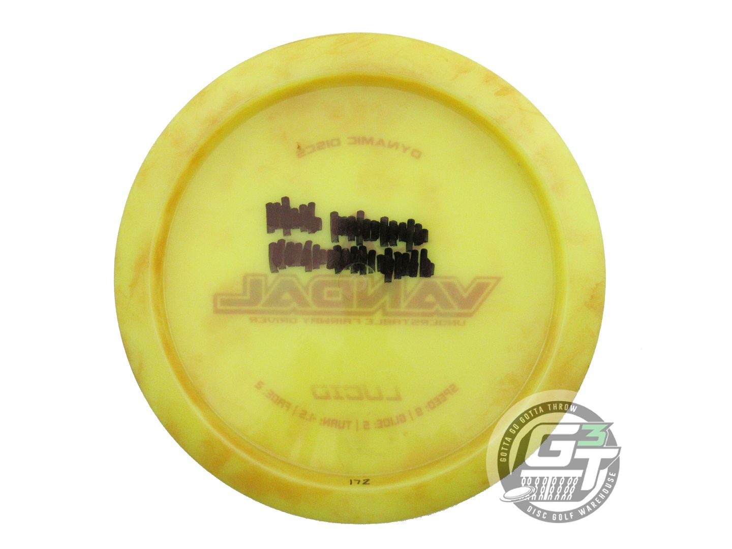 USED Dynamic Discs Lucid Vandal 173g Yellow Red Foil Distance Driver Golf Disc