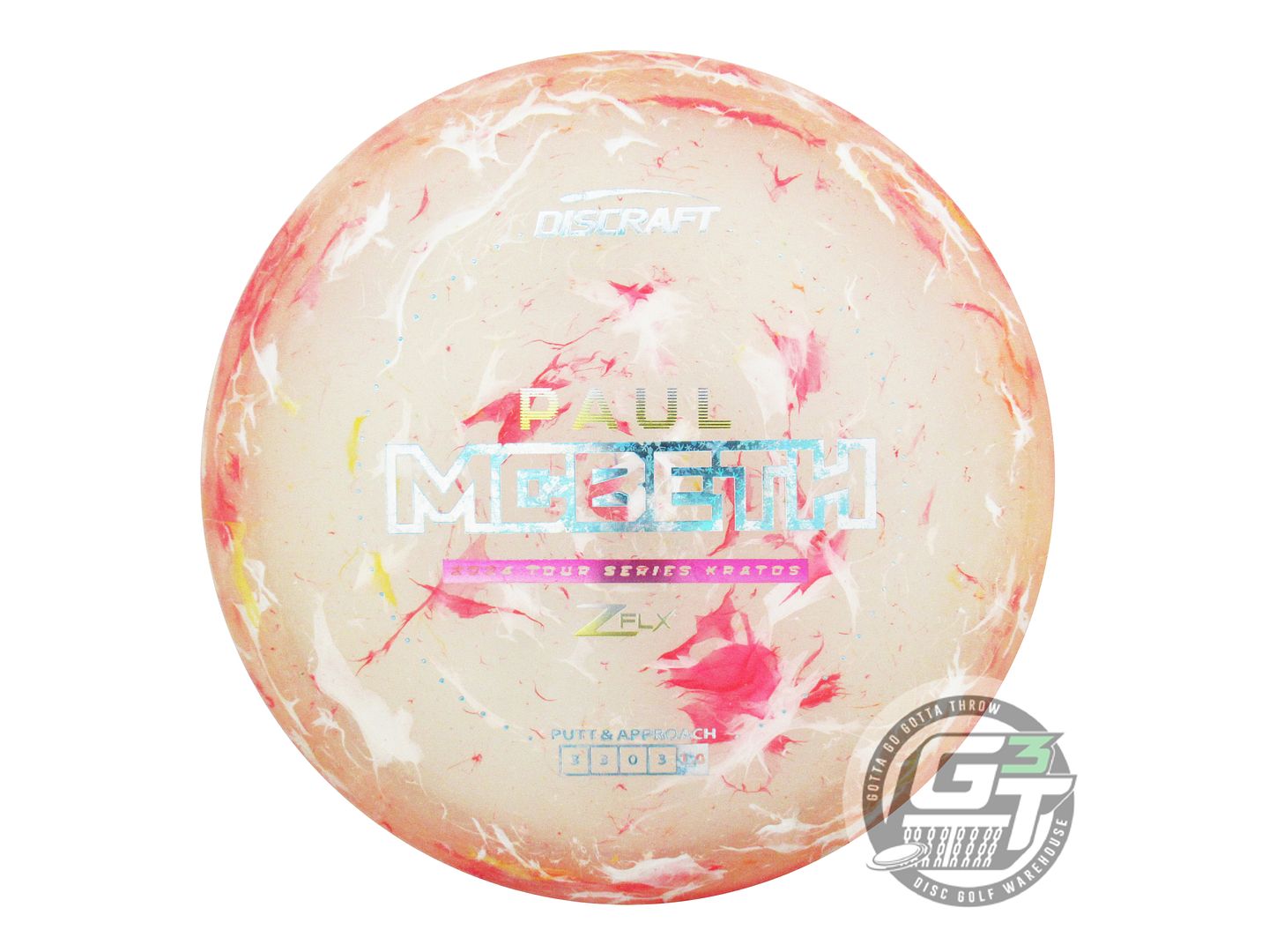 USED Discraft [McBETH] Jawbreaker Z FLX Kratos 175g Snowflake Foil Putter Disc