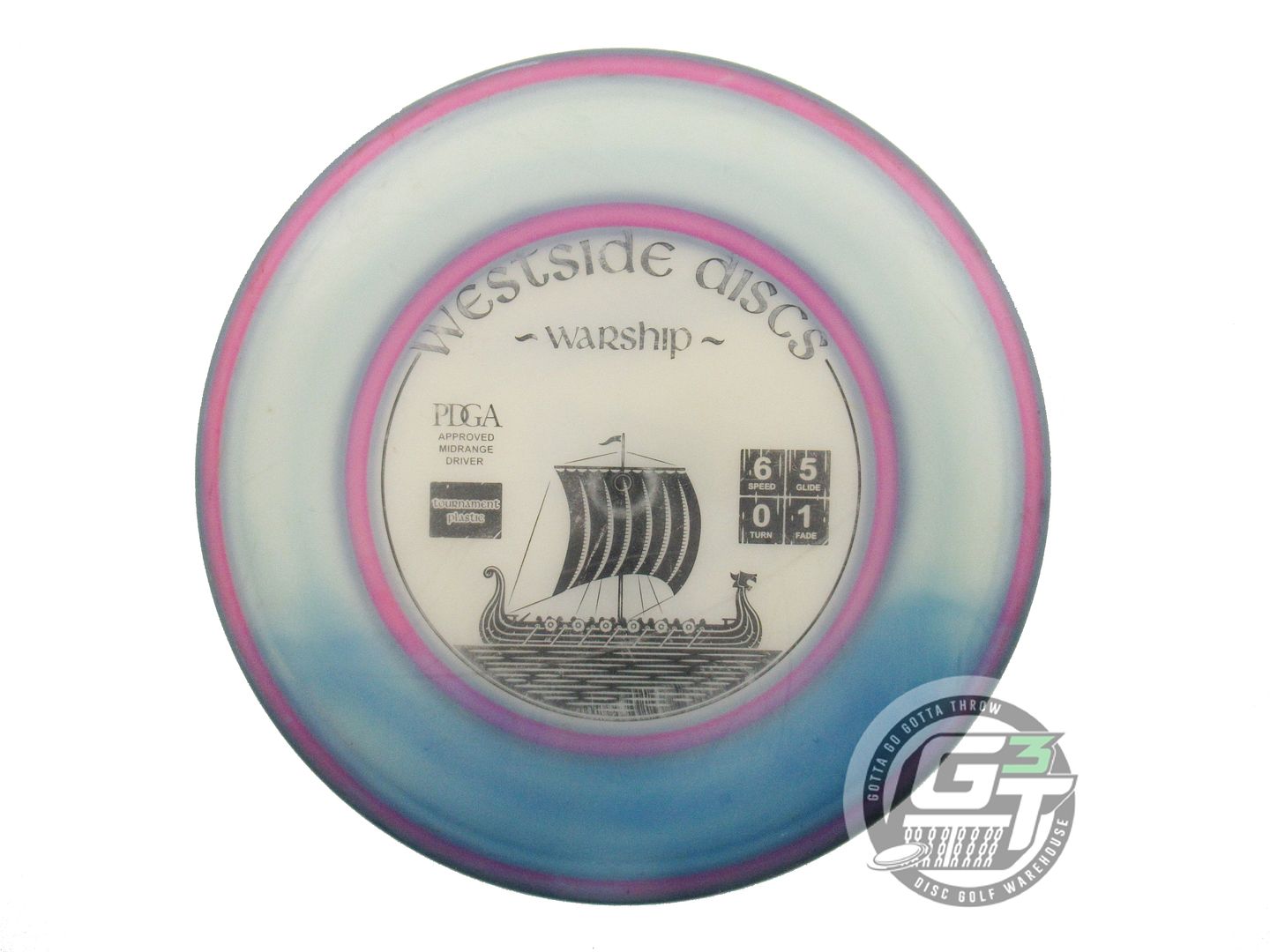 USED Westside Discs Tournament Warship 170g White HOME DYED Midrange Golf Disc