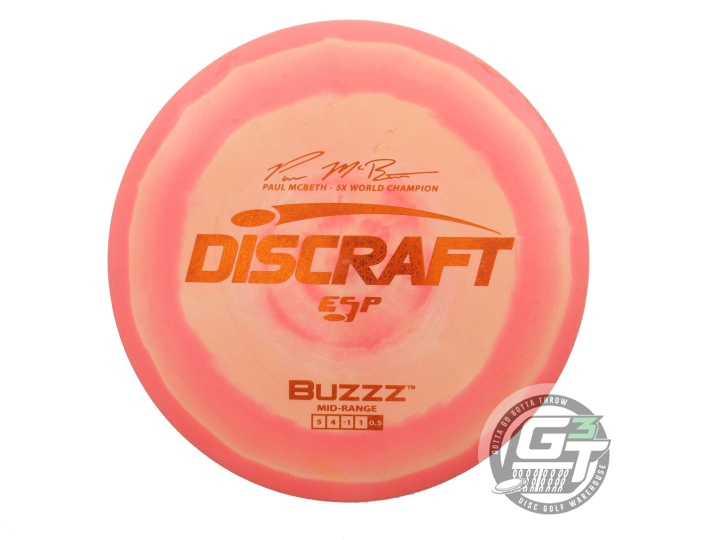 USED Discraft [McBETH] ESP Buzzz 179g Pink-Peach Orange Foil Midrange Golf Disc