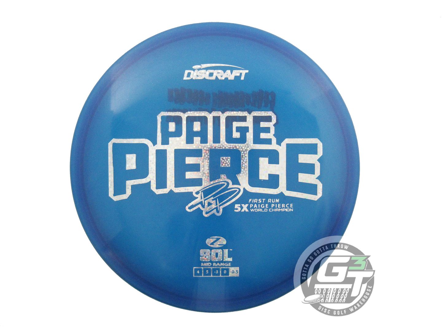 USED Discraft [PIERCE] FIRST RUN Z Sol 174g Blue Holo Star Foil Midrange Disc