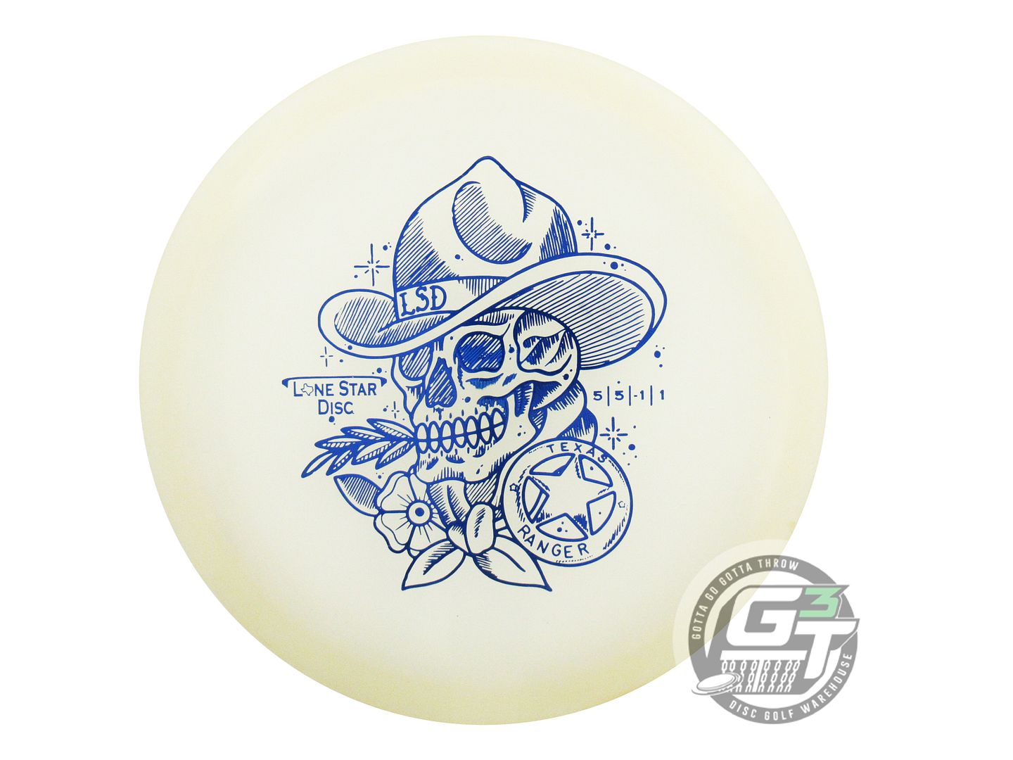 NOS Lone Star [ARTIST] Glow Texas Ranger 175g Blue Foil Midrange Golf Disc