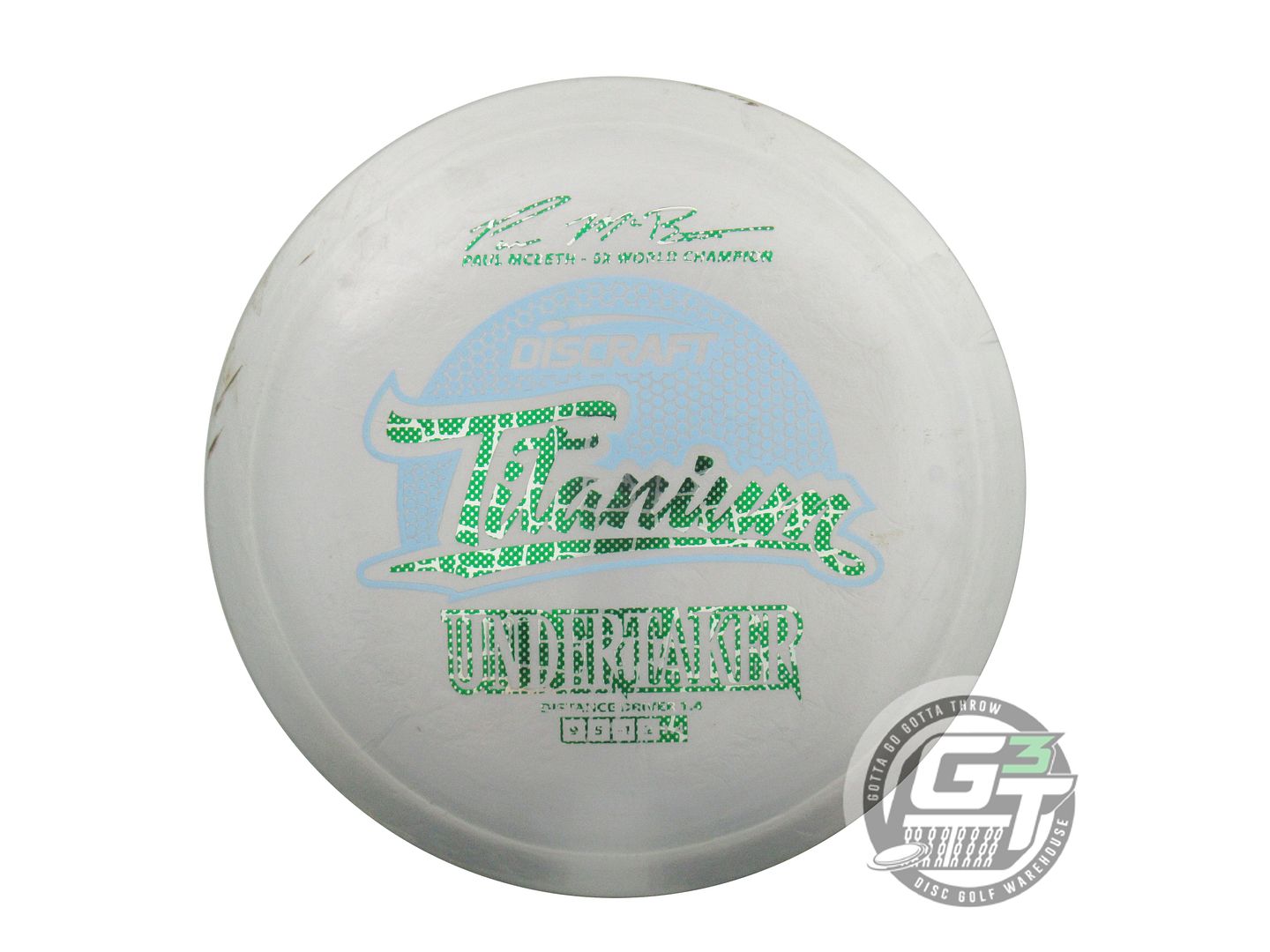 USED Discraft [McBETH] Titanium Undertaker 175g Gray Sky Blue Stamp Driver Disc