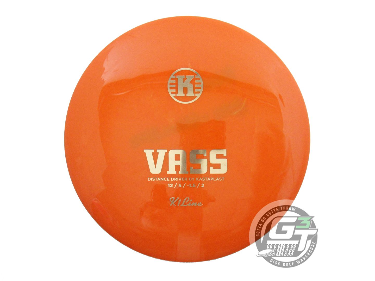 USED Kastaplast K1 Vass 171g Orange Gold Foil Distance Driver Golf Disc