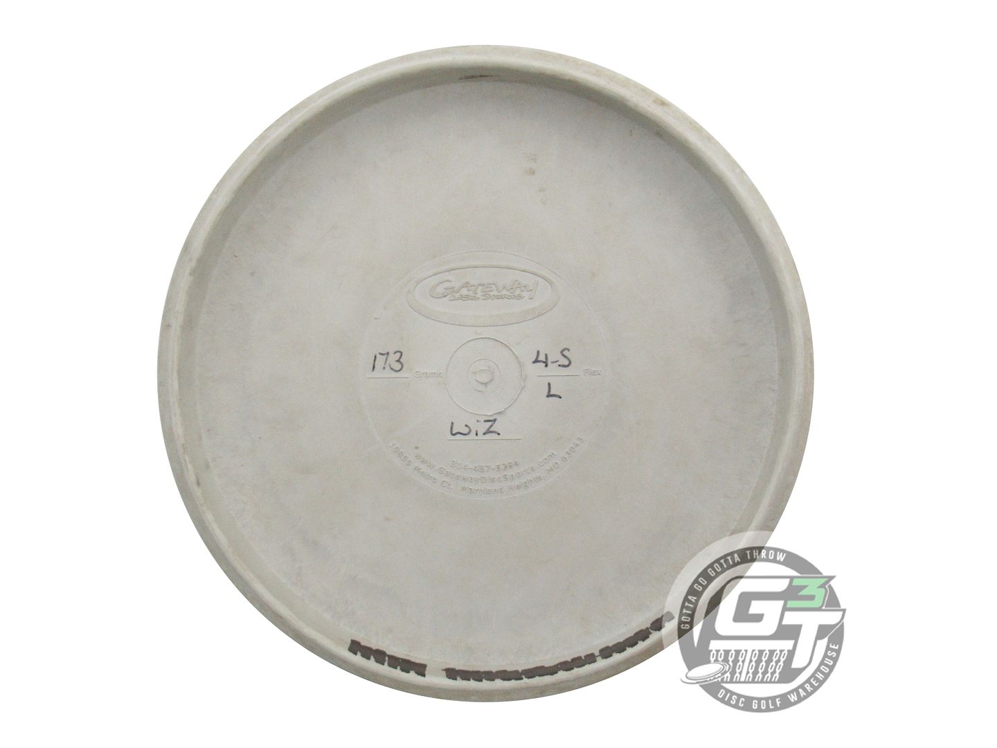 USED Gateway 4S Lunar Wizard 173g Gray Blue Foil Putter Golf Disc