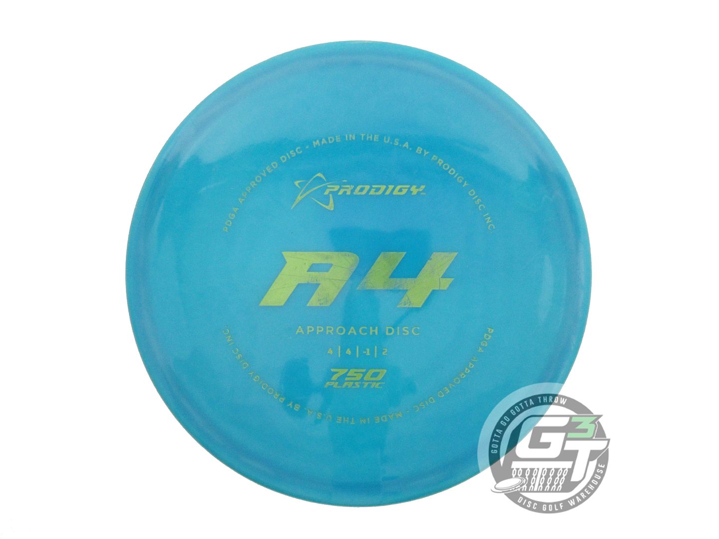 USED Prodigy Discs 750 A4 174g Teal Lime Foil Midrange Golf Disc