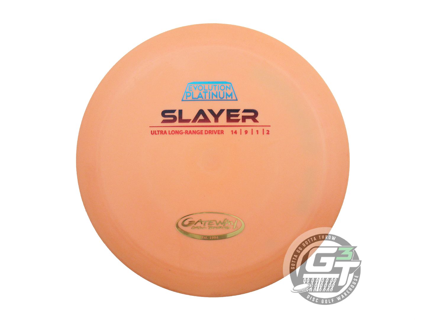 USED Gateway Evolution Platinum Slayer 175g Peach Rainbow Foil Driver Golf Disc