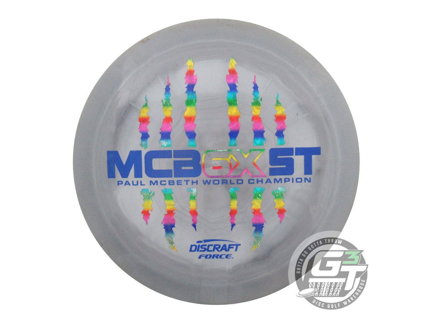 USED Discraft 6X McBEAST ESP Force 175g Gray Rainbow Shatter Foil Driver Disc
