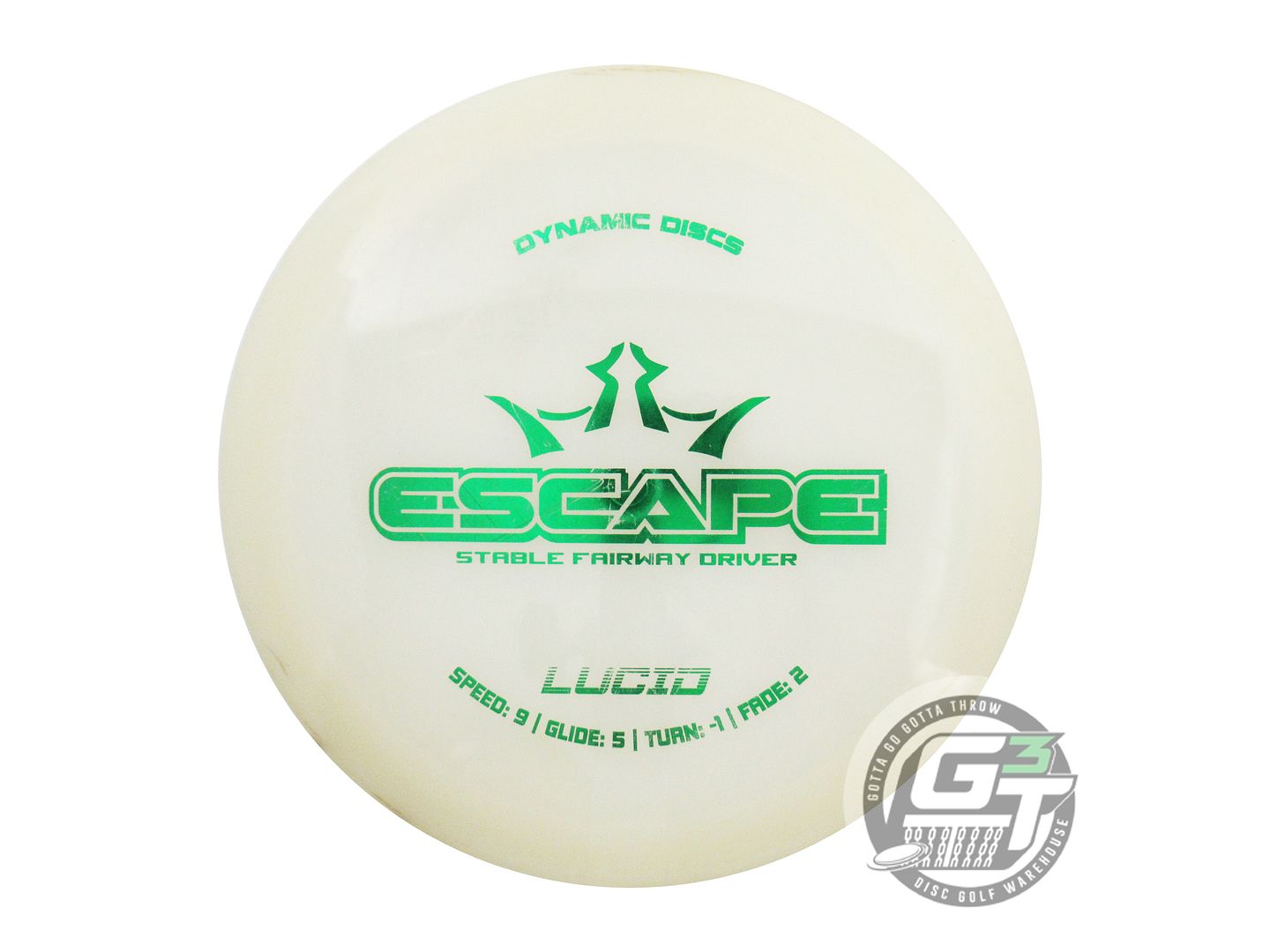 USED Dynamic Discs Lucid Escape 169g White Green Foil Fairway Driver Golf Disc