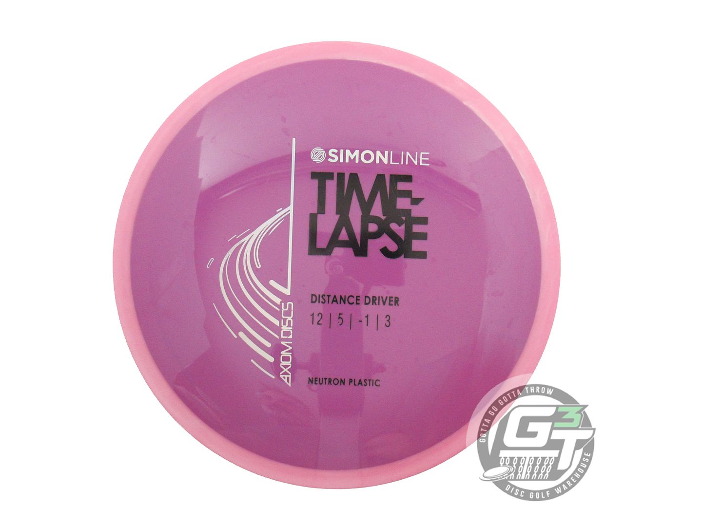 USED Axiom Discs [LIZOTTE] Neutron Time Lapse 174g Purple Pink Rim Driver Disc