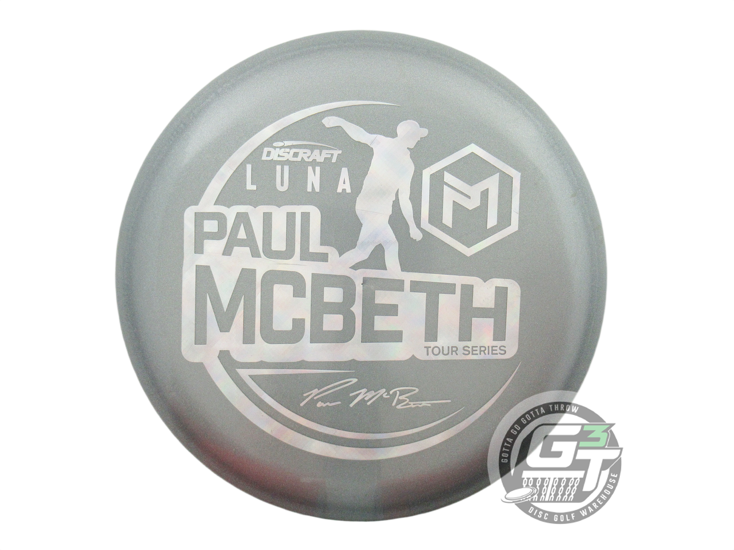 USED Discraft [McBETH] Metallic Z Luna 174g Gray Silver Pixel Putter Golf Disc