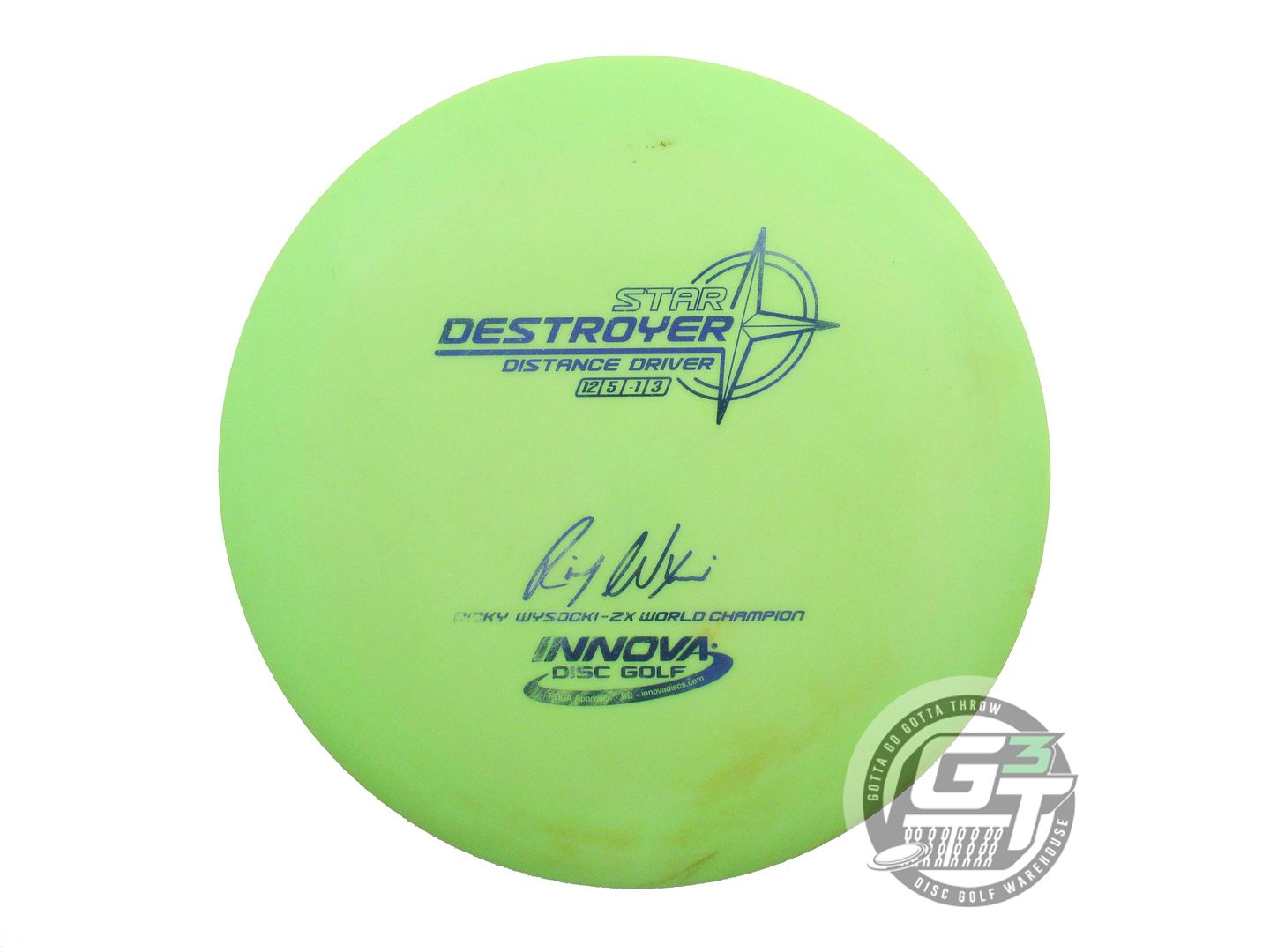 USED Innova [WYSOCKI] Star Destroyer 175g Lime Blue Foil Driver Golf Disc