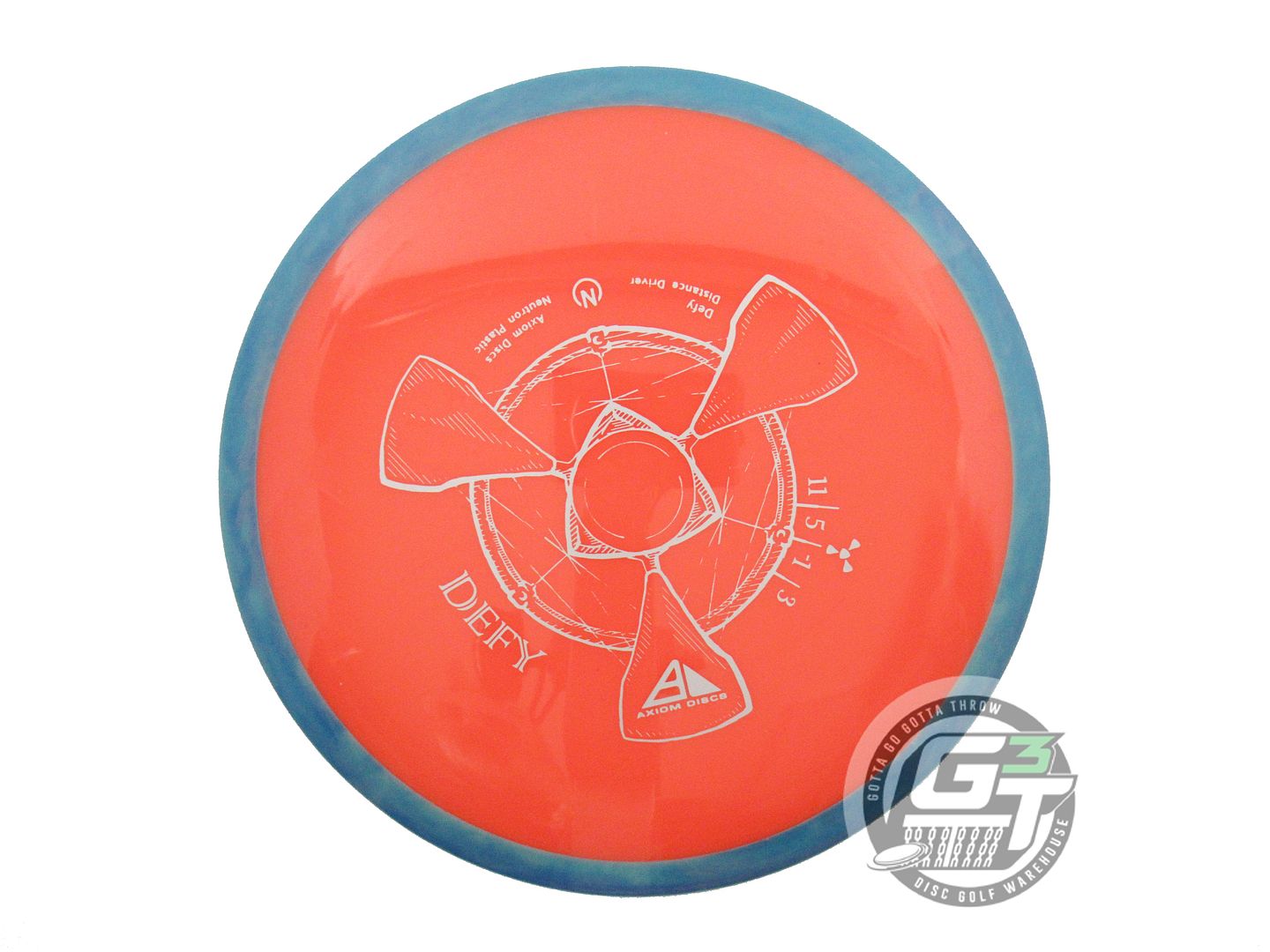 USED Axiom Discs Neutron Defy 170g Orange Teal Rim Distance Driver Golf Disc