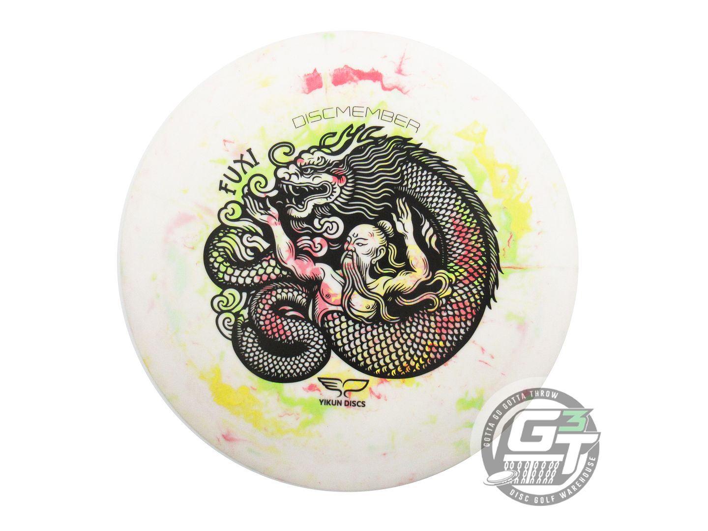 USED Yikun Disc Golf Inner Colour Fu Xi 172g White VIP SERIES Driver Disc
