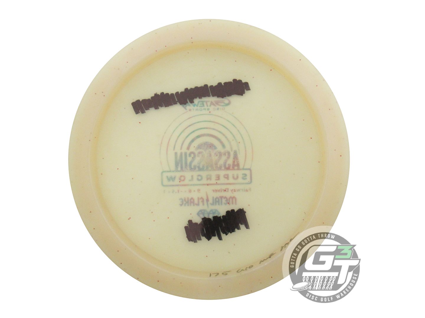 USED Gateway Metal Flake Super Glow Assassin 175g Cream Fireworks Driver Disc
