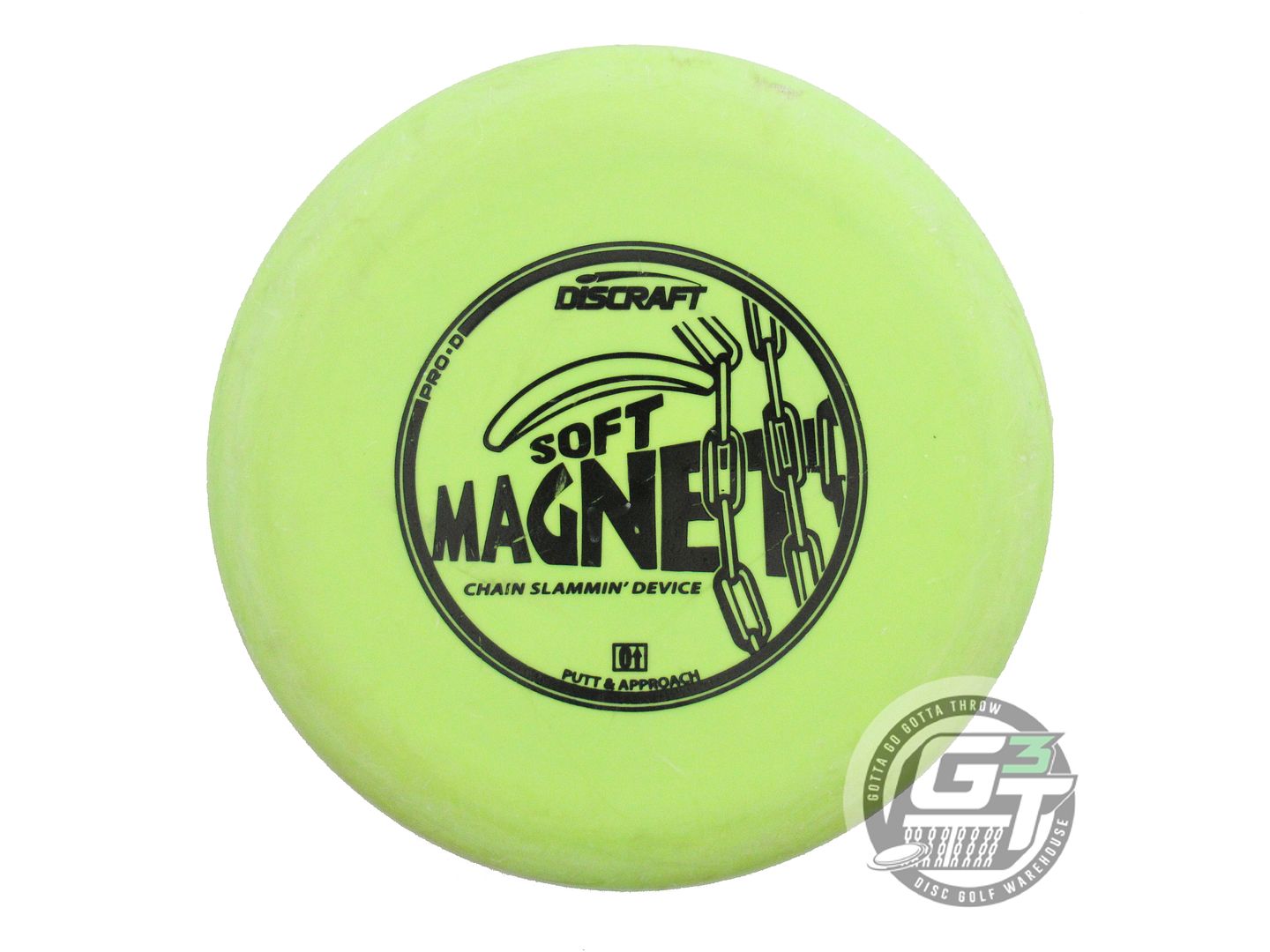 USED Discraft Pro D Soft Magnet 175g Lime Black Stamp Putter Golf Disc