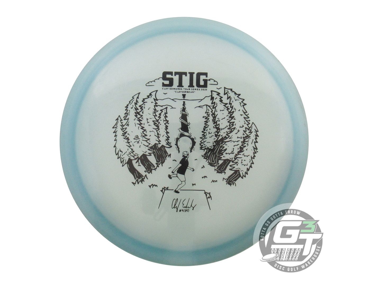 USED Kastaplast [EDWARDS] K1 Hard Stig 174g Sky Blue Black Stamp Midrange Disc