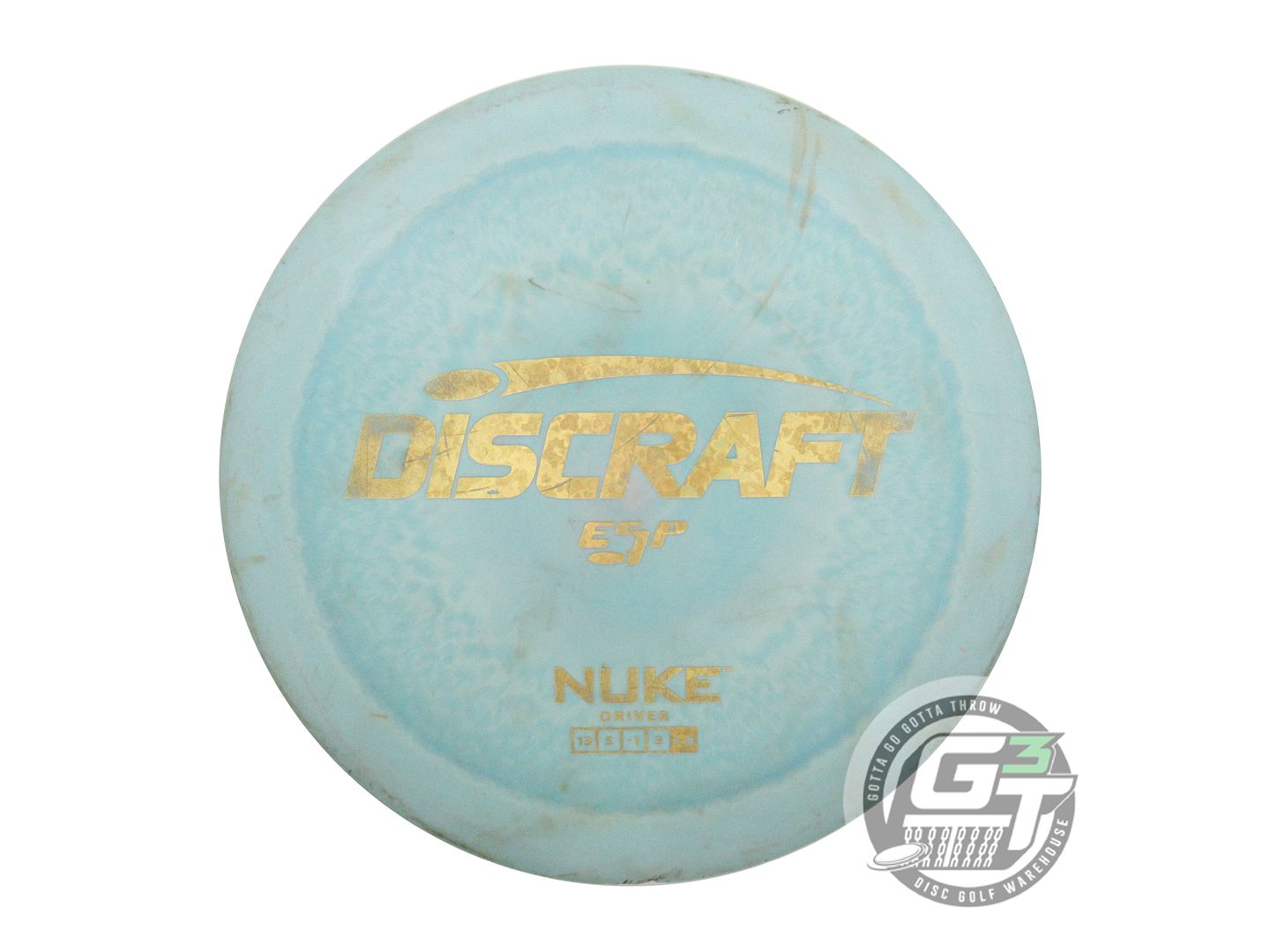 USED Discraft ESP Nuke 168g Teal Gold Heart Foil Distance Driver Golf Disc