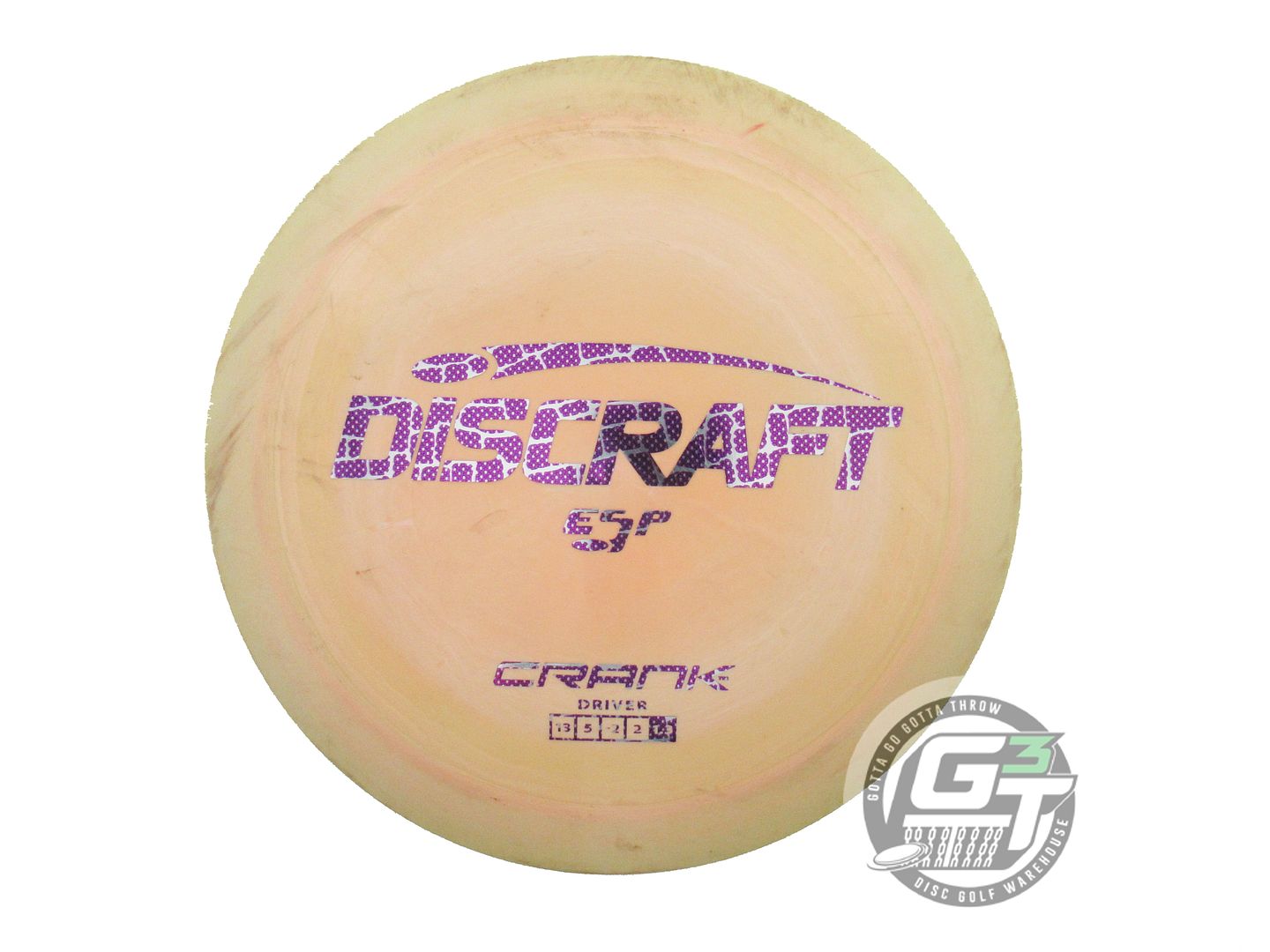 USED Discraft ESP Crank 175g Lime-Mustard Reptile Foil Distance Driver Golf Disc
