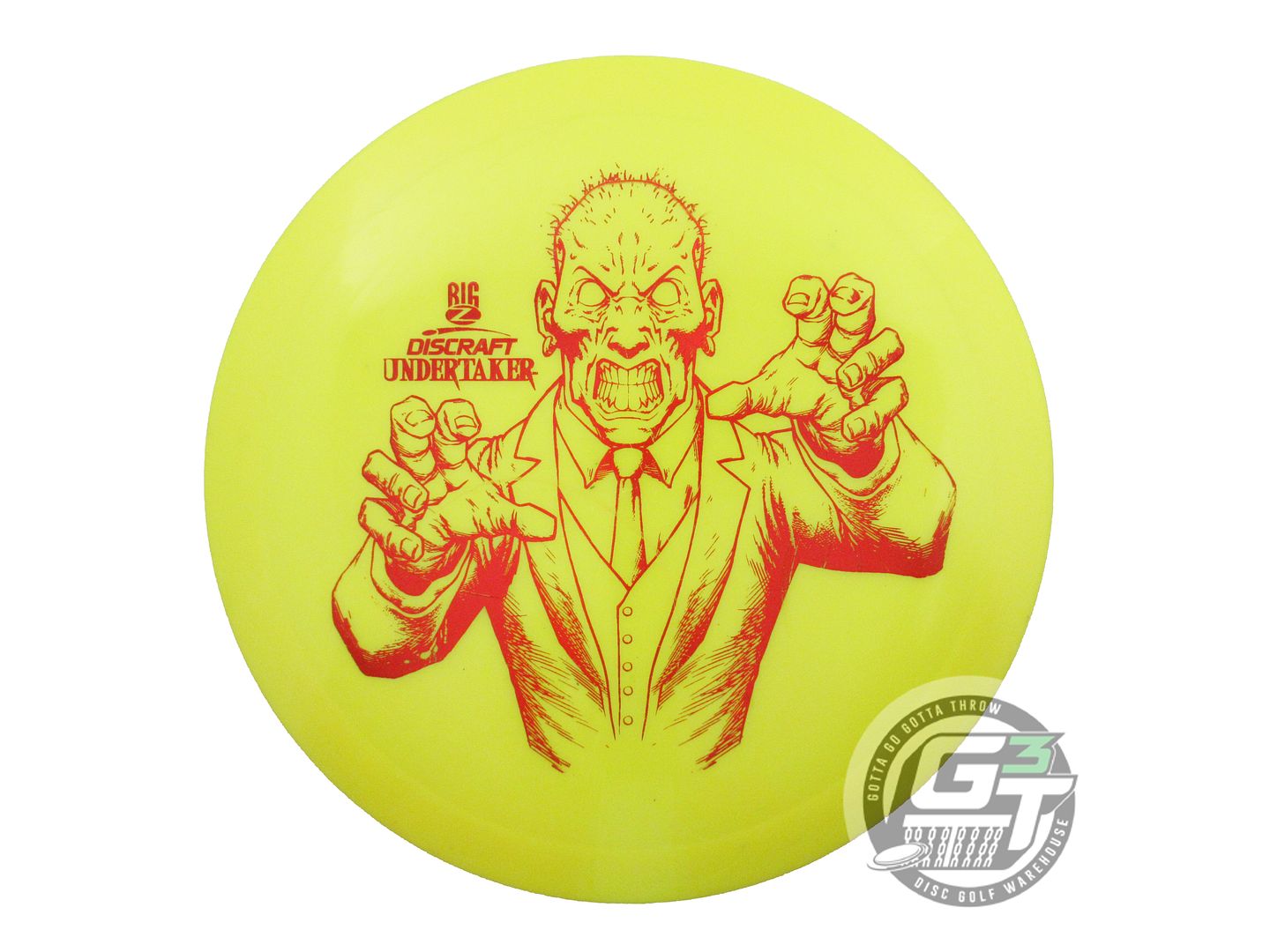 USED Discraft Big Z Undertaker 176g Yellow Red Foil Distance Driver Golf Disc