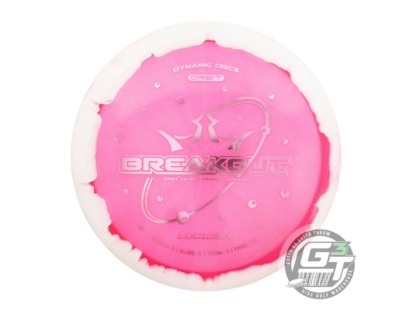 USED Dynamic Discs Lucid Ice Orbit Breakout 158g White-Pink Fairway Driver Disc