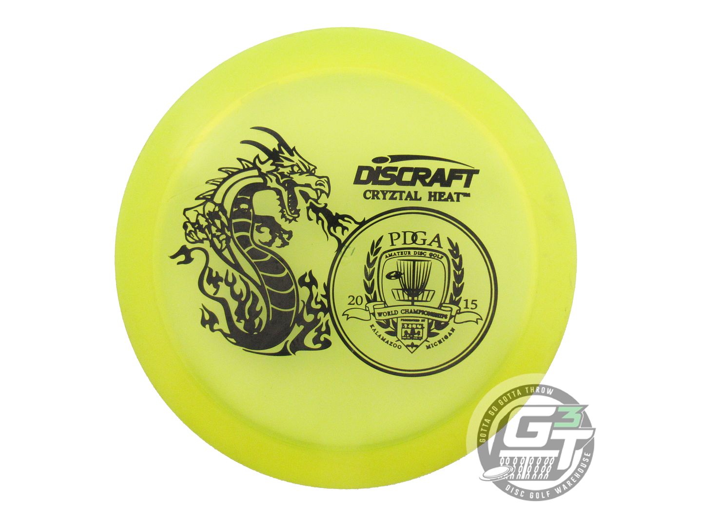 USED Discraft CryZtal Heat 175g Yellow Black Stamp Distance Driver Golf Disc