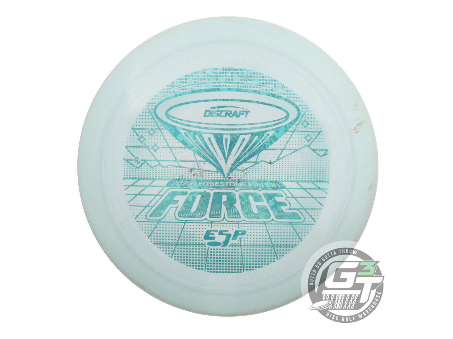 USED Discraft [LEDGESTONE] ESP Force 167g Lt. Teal Heart Foil Driver Golf Disc