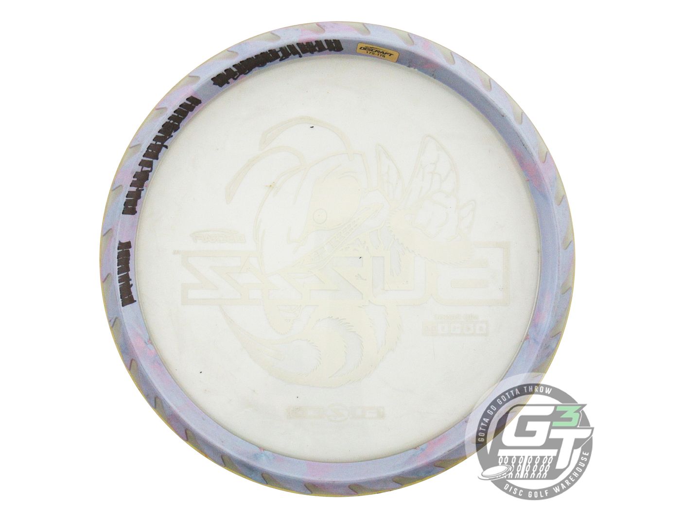 USED Discraft FuZed BuzzzSaw Buzzz 177g Clear White Stamp Midrange Golf Disc