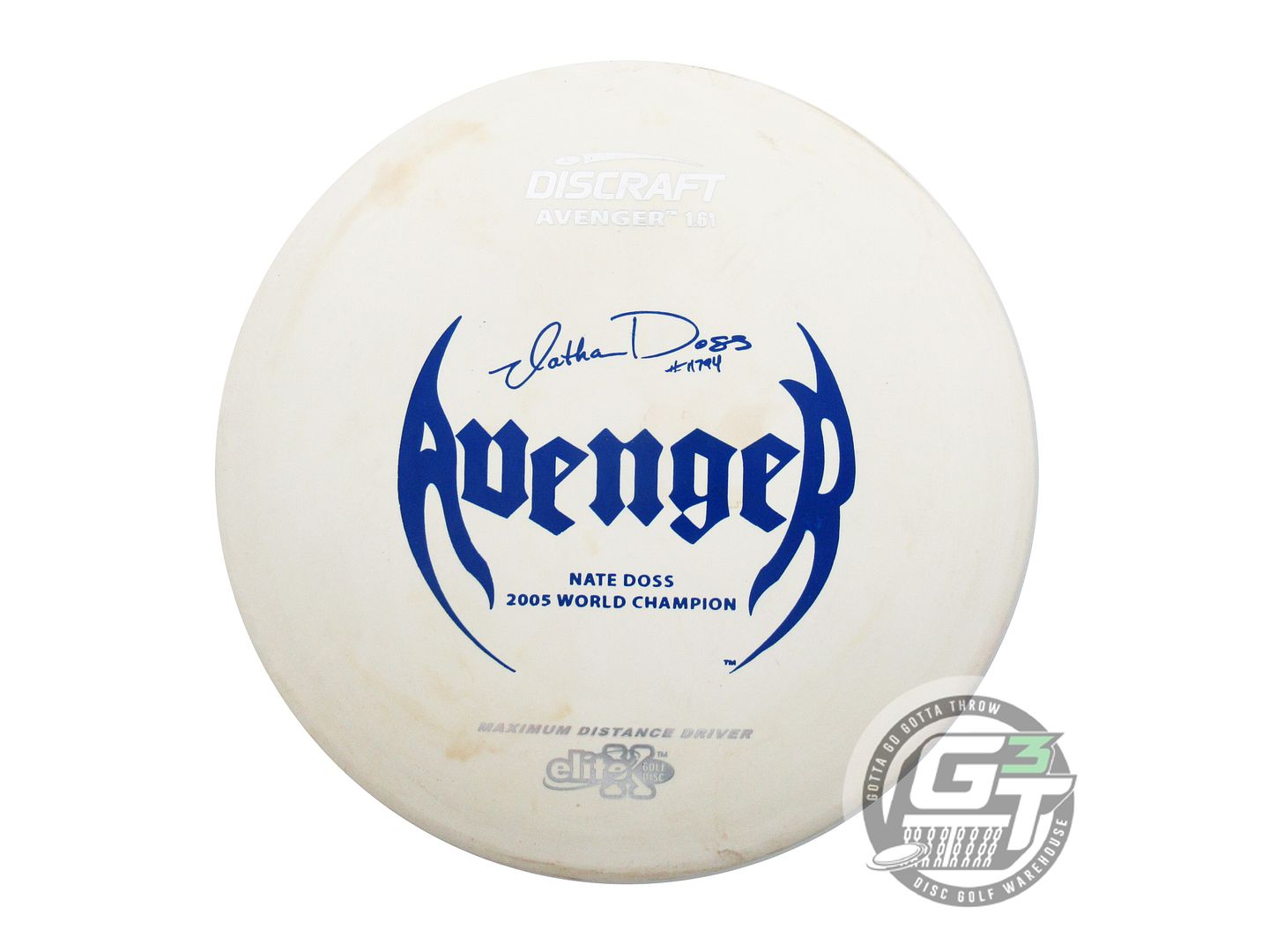 USED Discraft Elite X Avenger 171g White Blue Stamp OOP Distance Driver Disc