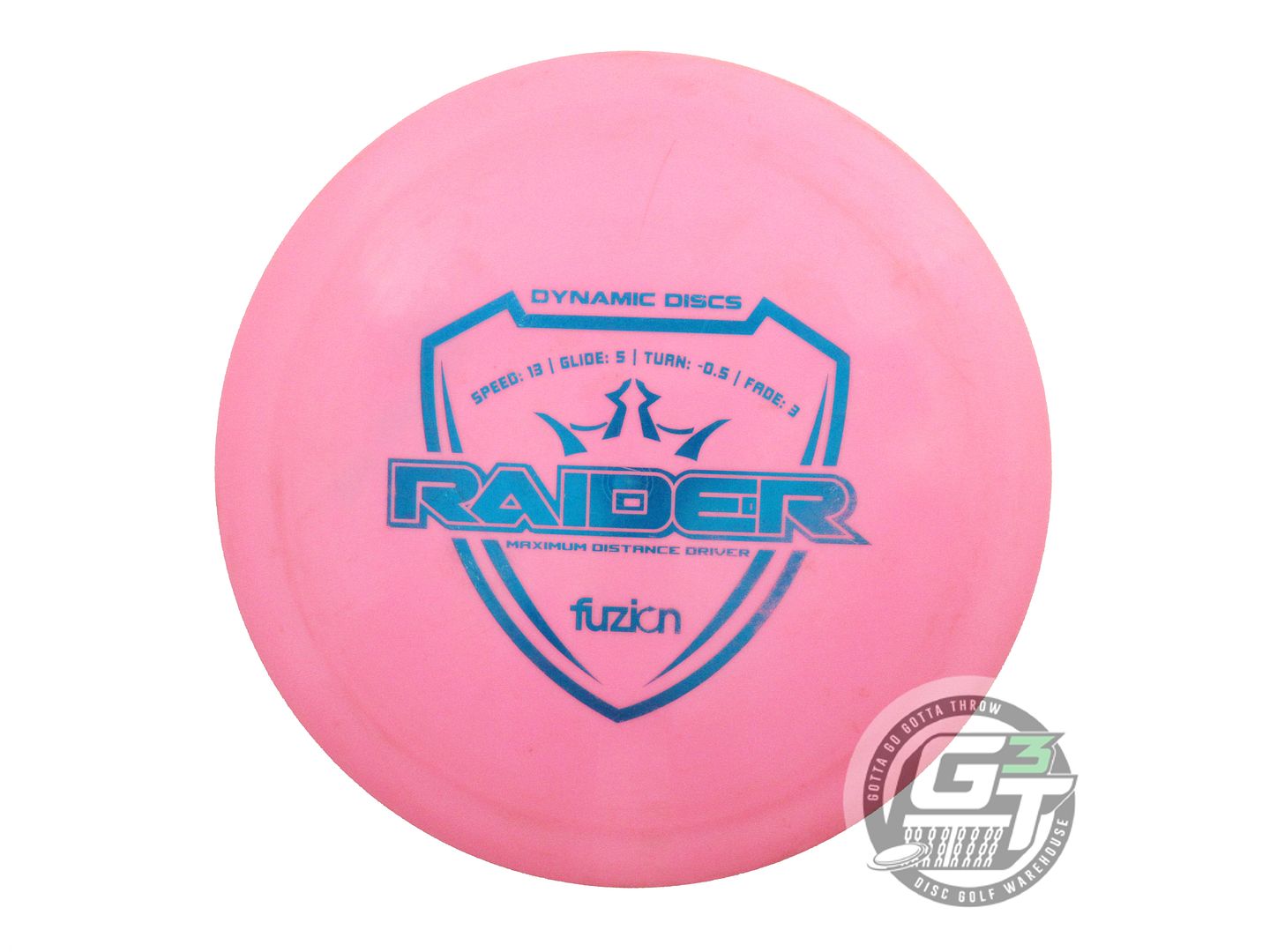 USED Dynamic Discs Fuzion Raider 175g Pink Blue Foil Distance Driver Golf Disc