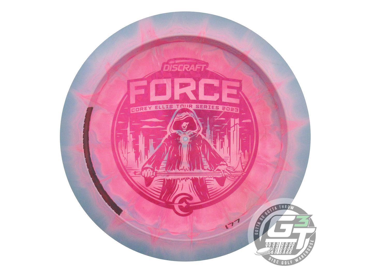 USED Discraft [ELLIS] Swirl ESP Force 176g Teal-Pink Driver Golf Disc