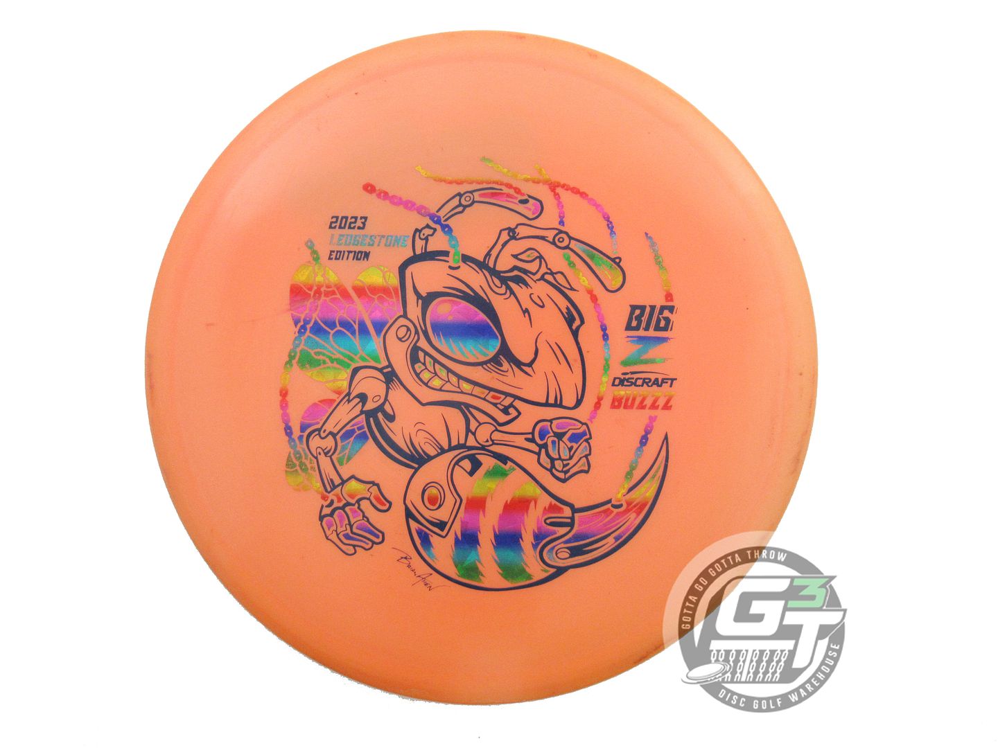 USED Discraft [LEDGESTONE] Big Z Buzzz 179g Orange Rainbow Shatter Midrange Disc