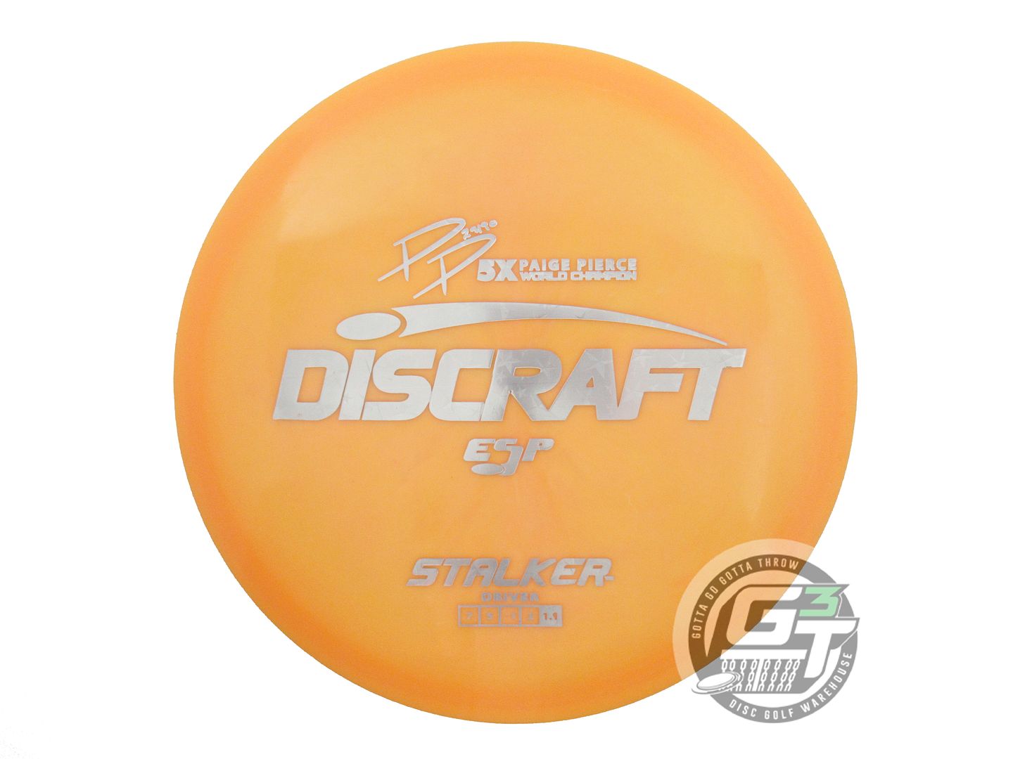 USED Discraft [PIERCE] ESP Stalker 173g Orange Silver Star Foil Driver Golf Disc