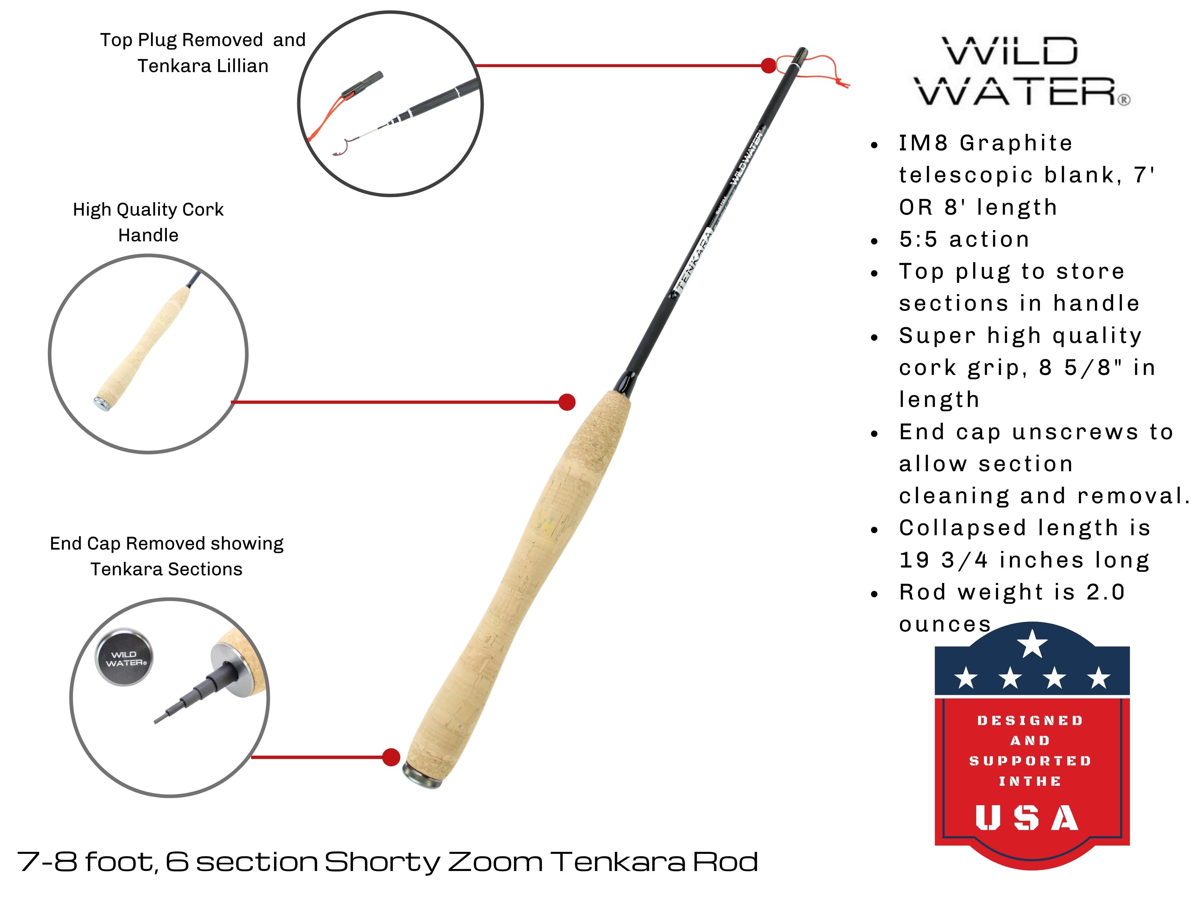 Wild Water Fly Fishing 7' - 8' Shorty Zoom Tenkara Rod